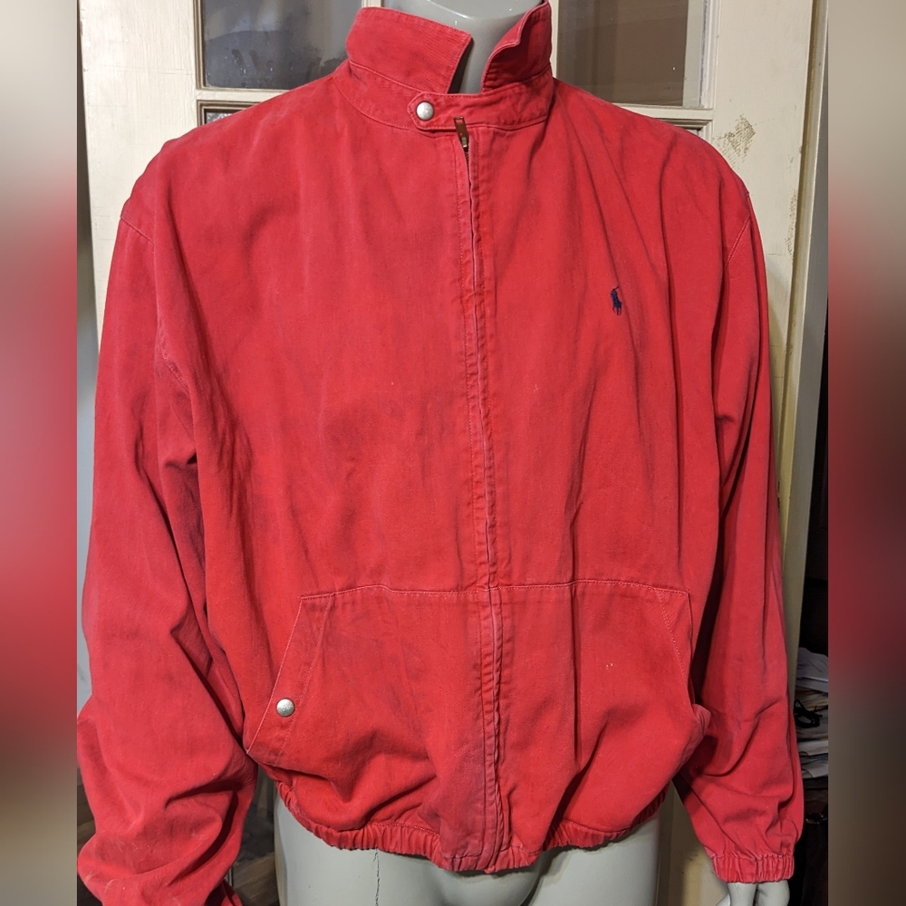 Vintage 90s destroyed cotton canvas Polo bomber